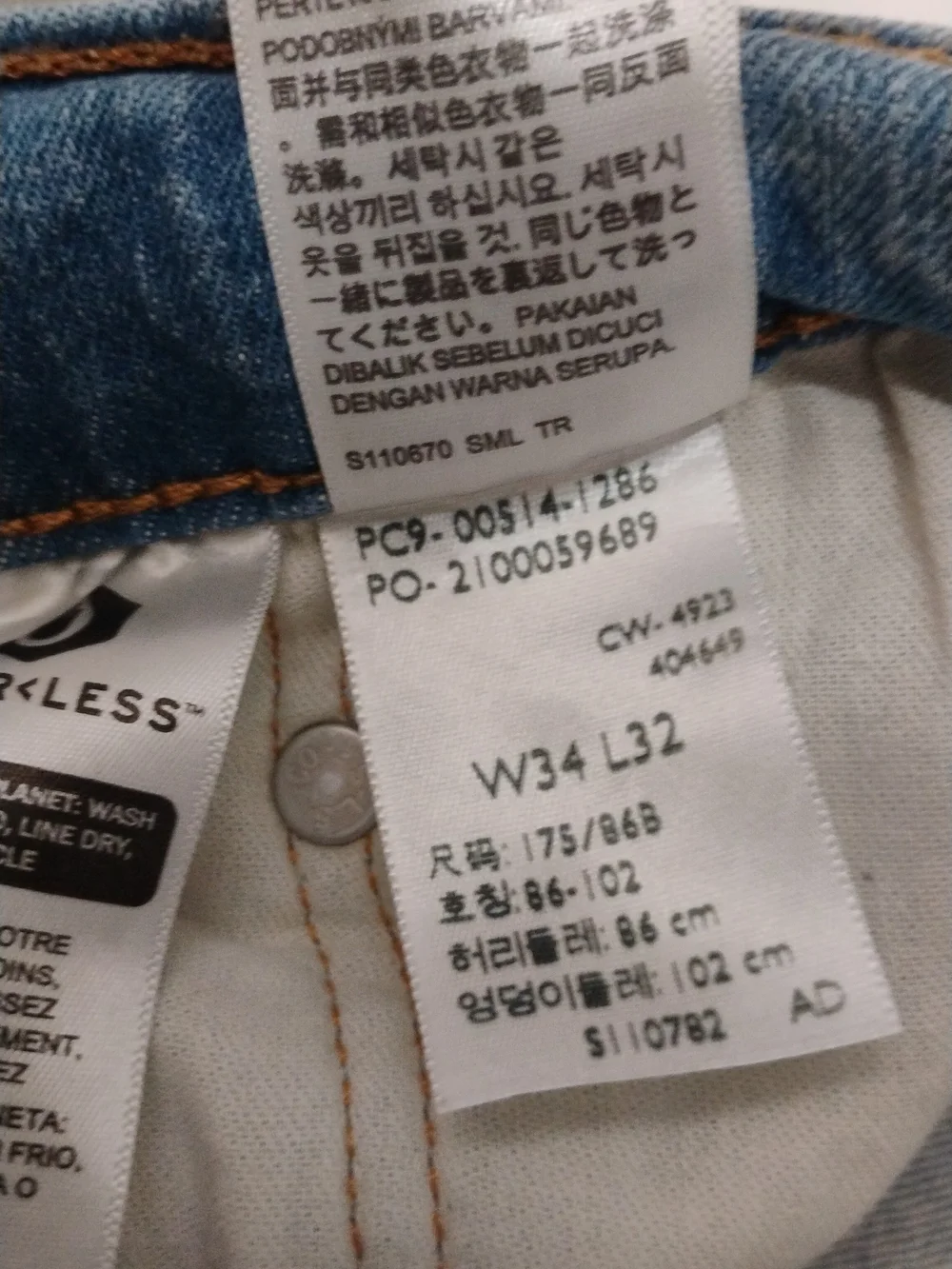 Levi's 514 Classic Mens Blue Straight-Leg Jeans SZ 34